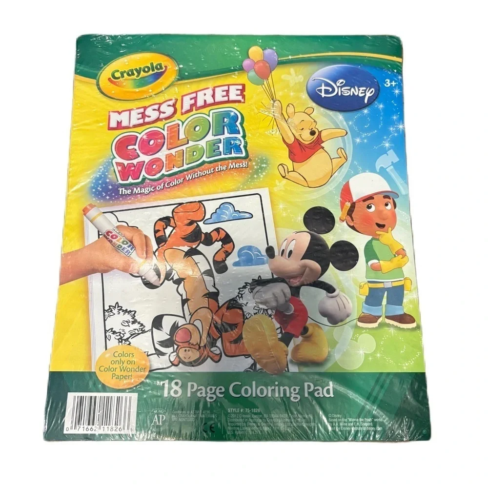 Vintage Disney Mess Free Color Wonder Coloring Pad with Crayola Handy Manny NEW
